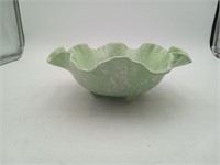 Shawnee Green & White Splatter pottery bowl