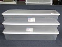 (3) Sterlite Underbed Plastic Storage Containers