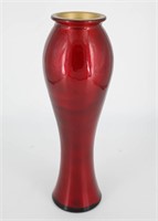 Vintage Spanish Red Glass Lacquer Style Vase