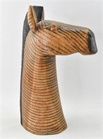 Hand Carved & Painted African Wood Zebra Sculpture