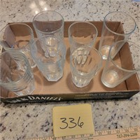 Box Lot of Various Water Glasses