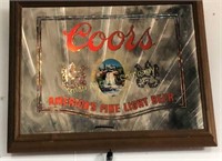 Coors Beer Lighted Mirror 18” X 24”