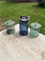 3- Colored glass containers / canisters