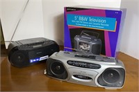 Portable Stereos & 5in B&W TV- Stereo (NiB)
