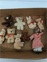Lot of poseable bears bunnies and more