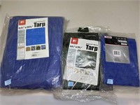 3 new tarps. Assorted sizes.