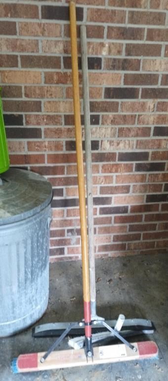 Push broom and squeegee