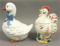 Vintage Goose & Rooster Cookie Jars