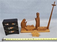 Wood Nativity Scenes & Mini Jewelry Dresser