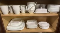 Corelle White Plates, Bowls, Cups, Butter Dish