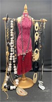Costume jewelry necklaces & holder