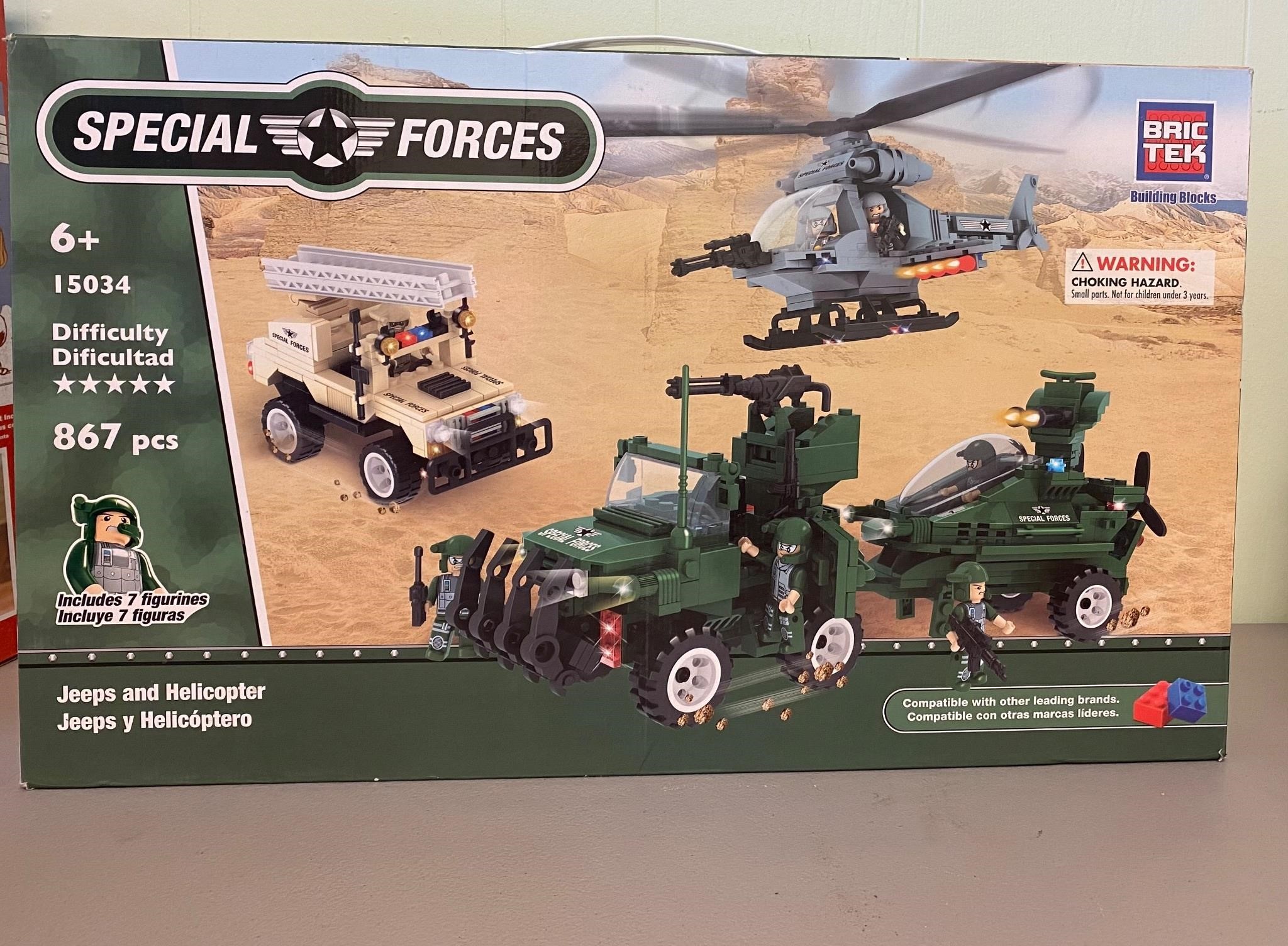 Brictek Special Forces Jeeps & Helicopter Set