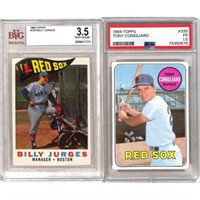 (6) 1960's-70's Red Sox Assorted Graded Cards