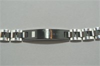 Stainless Steel 8 Diamond Men's Medical Bracelet