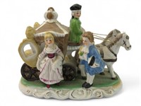 Vintage Handpainted Horse & Carriage Porcelain