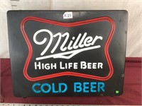 Vintage Plastic Miller Beer Light Up Sign