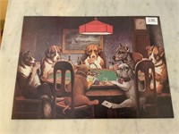 Metal Poker Playing Dogs Picture Sign