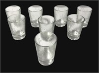 Collection of Bamboo Design Etched Shot Glasses