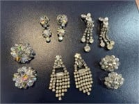 Judy Lee & Crystal beaded rhinestone earrings