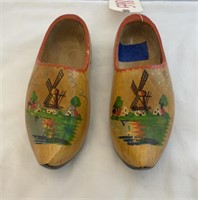 Pair Wooden Dutch Shoes