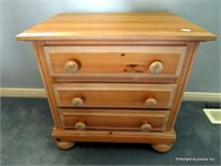 Bleached Pine 3 Drawer Night Stand