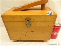 Early Wooden Shoe Shine Box Filled With Supplies