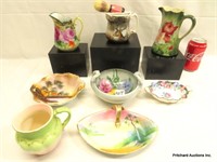 8 Piece Antique Hand Painted China lot