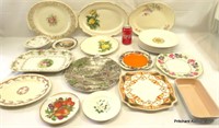 25 Pieces Of Vintage China Plates & Platters