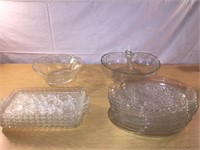 Glass Plates & Bowl Set
