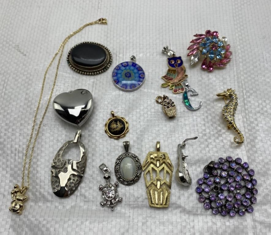 Pendants and broches