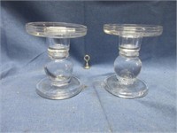 heavy glass candle holders