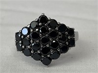 Black Spinel Ring in Stainless