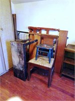 Chair, stool, bed, furniture pieces