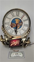 Schlitz Beer Lighted Advertising Clock. Clock