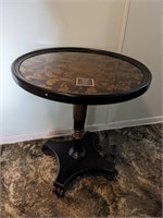 Bombay Company Glass Topped Pedestal Accent Table