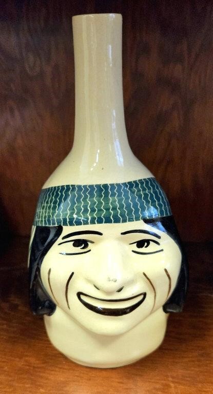 Azogues-Ecuador Pottery Face Vase 9"