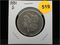 1881-S Morgan Silver Dollar in Flip