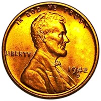 1942-D Lincoln Wheat Penny UNC RED