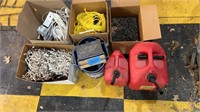 Miscellaneous: full gas cans, small set of tire