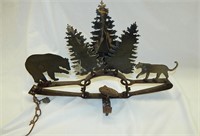 Antique Trap Custom Metal Art Bear & Cougar