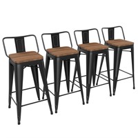Yongchuang 24" Metal Barstools Set of 4 Counter Ba