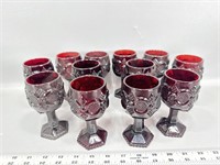 (12) Avon Ruby red Cape Cod goblets