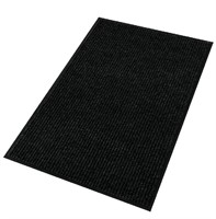 Anti slip rubber base fabric rug, Black, 23"×34"