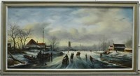 Dutch Winter Scene. Oil On Canvas