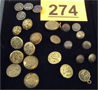 Mixed Lot Vintage Metal Buttons