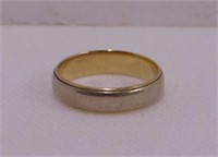 14K white & yellow gold wedding band ring,