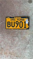 1951 Pennsylvania License Plate