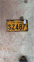 1949 Pennsylvania License Plate