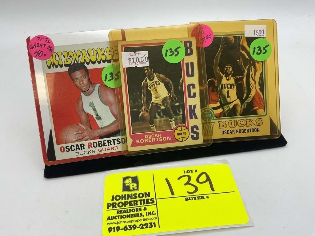 BASKETBALL 1971 TO 1974. 3 CARDS O. ROBINSON 1, 55