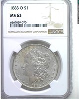 1883-O Morgan NGC MS63